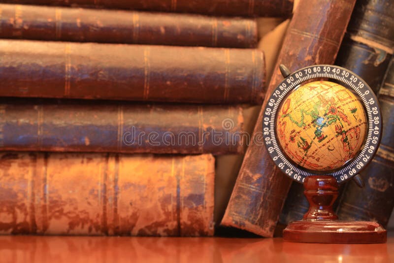 Old Books And Globe