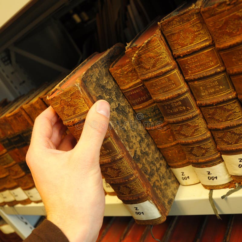 Old books in a library stock image. Image of history 13885787
