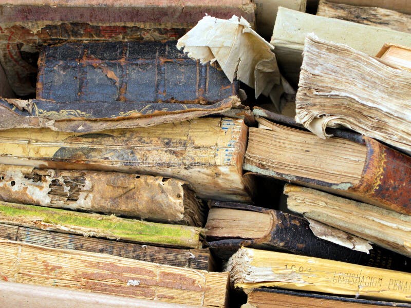 Old Books pile Decomposing stock photo. Image of archives - 173265210