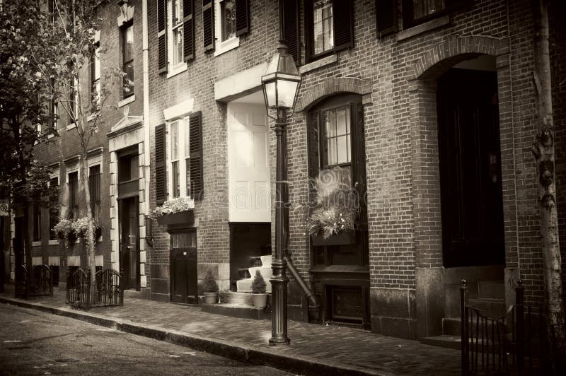 Old boston stock image. Image of houses, boxes, trees - 6681345