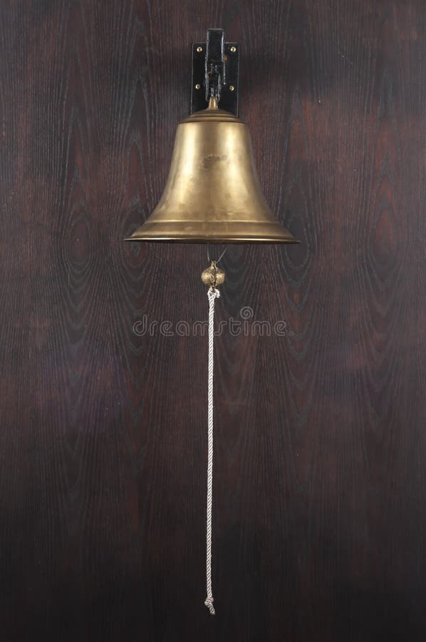 Old brass bell stock photo. Image of ringing, rope, alarm 29244150