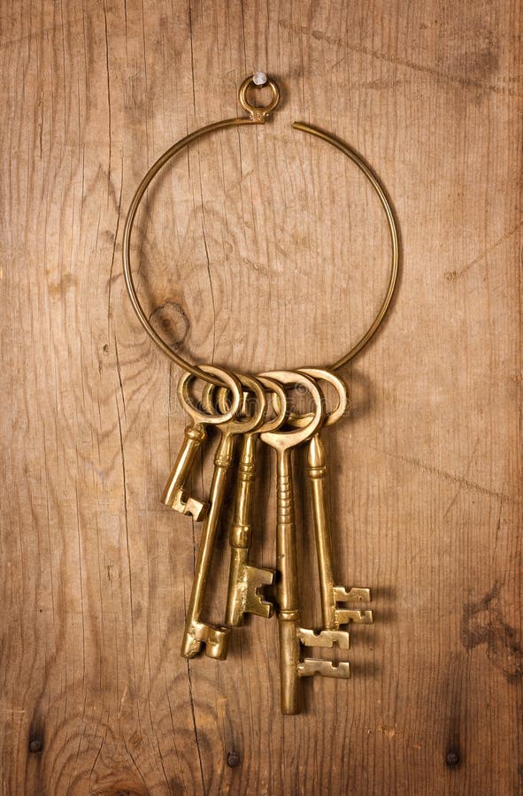 Old Brass Keys stock photo. Image of metal, wood, nails 7785720
