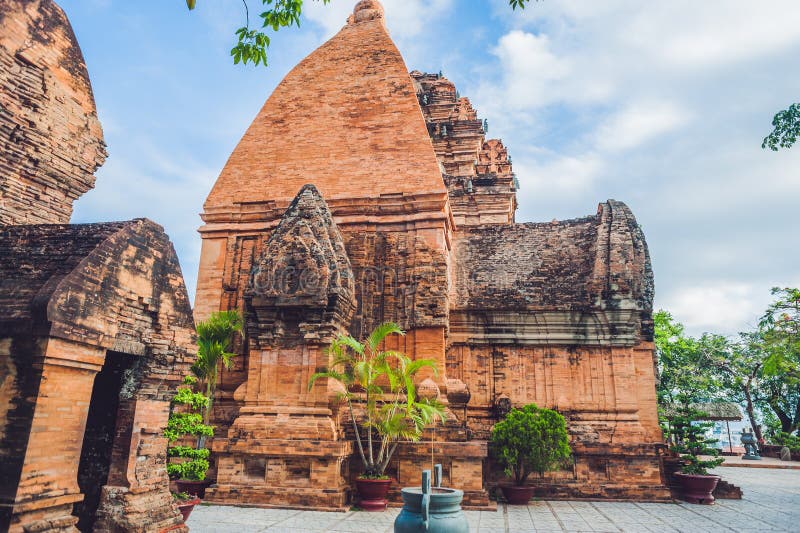 Old Brick Cham  Towers In Nha Trang Landmark Vietnam Stock 