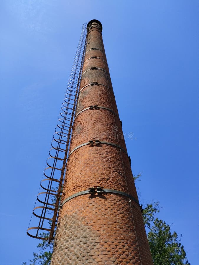 Old Brick Industrial Chimney Stock Image Image of factory, industrial