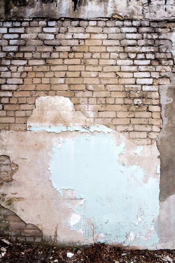 Old Brick and Plaster Wall Texture Background Stock Image Image of