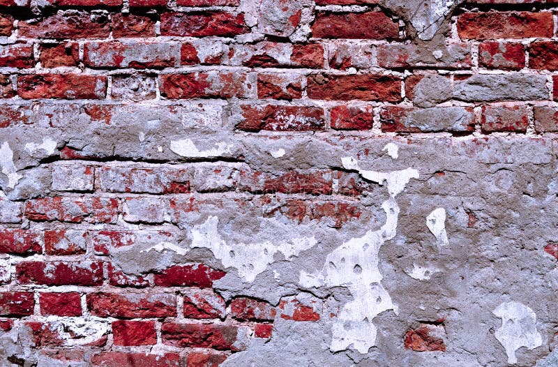 Old Brick Wall with Crumbling Plaster Stock Photo Image of crumbled