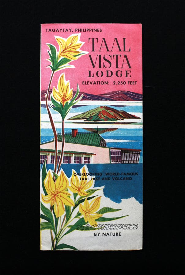 Old brochure of the Taal Vista Lodge in Philippines from the 1950`s.