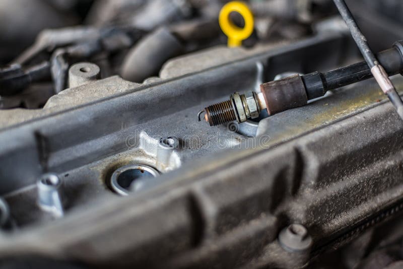 Old broken car spark plugs stock image. Image of spark 122045007