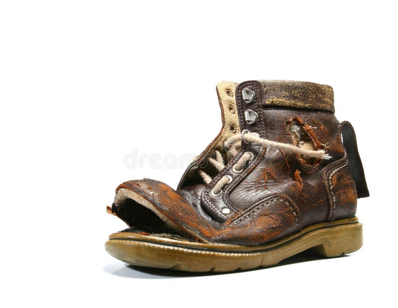 Old and bronken shoe. royalty free stock photos