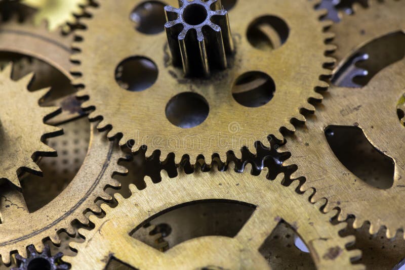 Old Bronze Gears As Background Stock Photo Image of technology