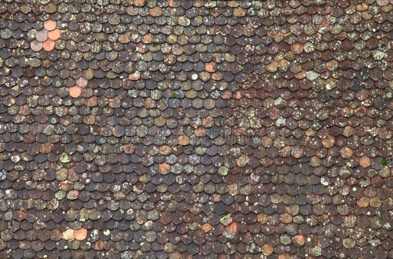 Old brown tile roof background royalty free stock photography