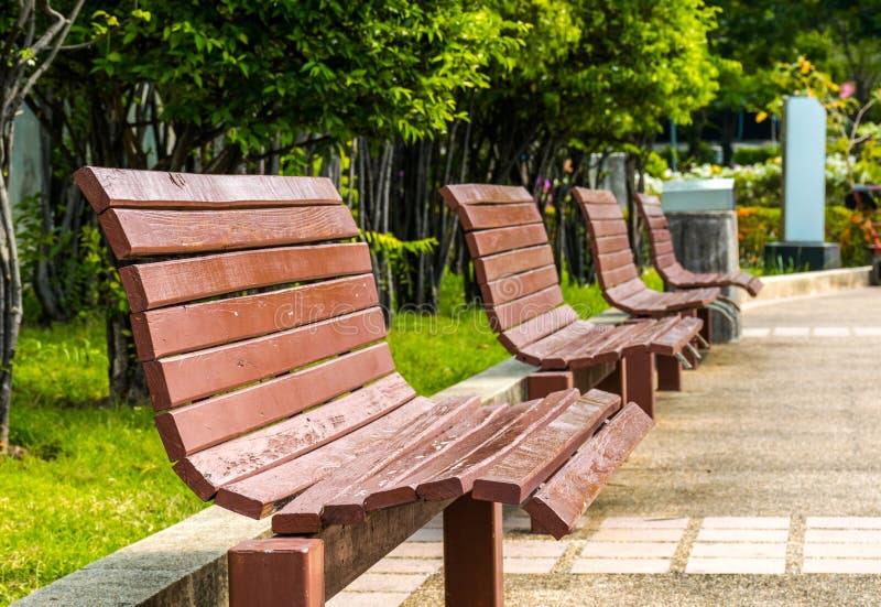Old benches in public park. stock photo Old benches in public park. stock photo