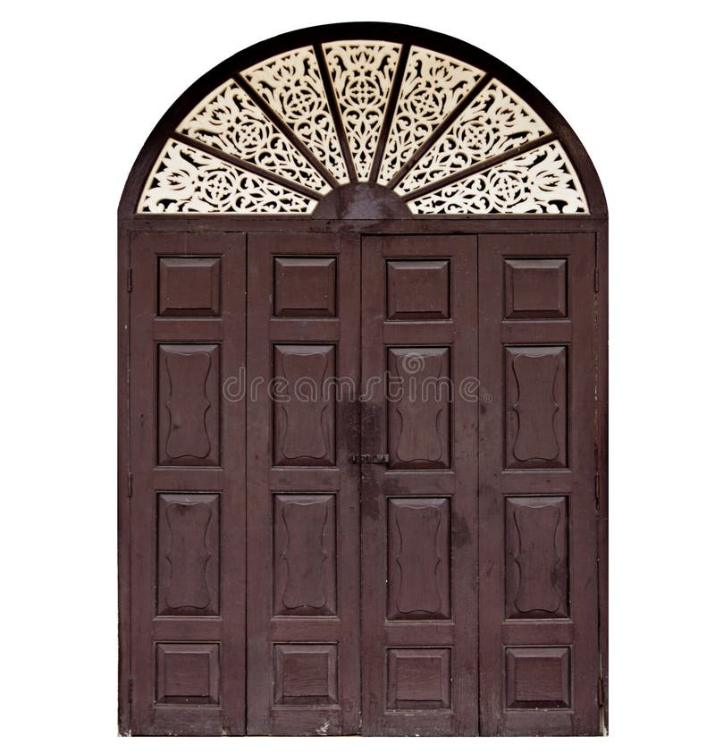 Old brown wood door