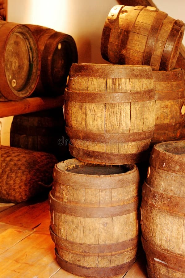 Vecchio, marrone, di legno, barile, birra o vino.