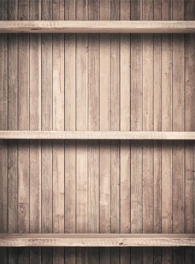 Old brown wooden planks texture with shelfs stock illustration Old brown wooden planks texture with shelfs stock illustration