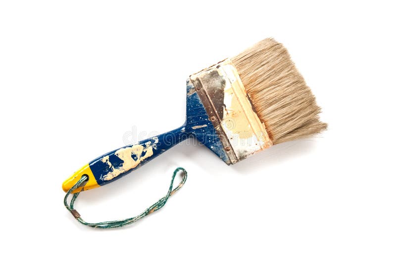 Paint can with old brush stock image. Image of idea, repair 32451697