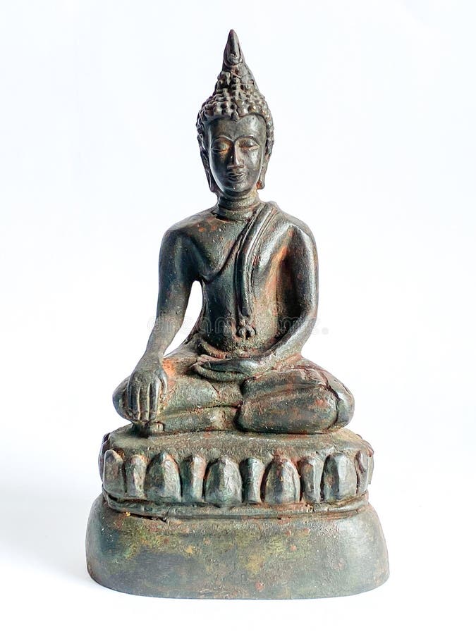 Old Buddha Statue Isolate on White Stock Photo Image of decorative
