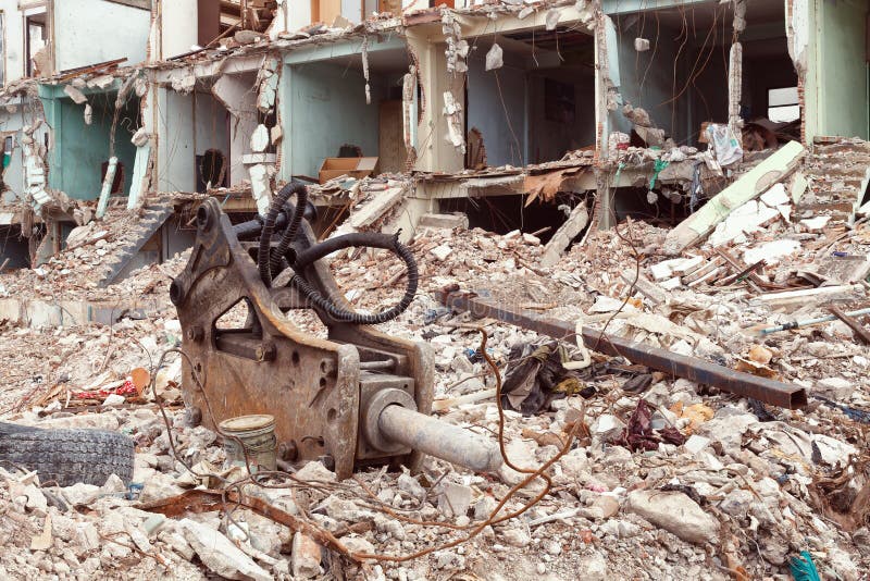 Old building destroyed demolition construction concrete architecture garbage abandoned royalty free stock photos