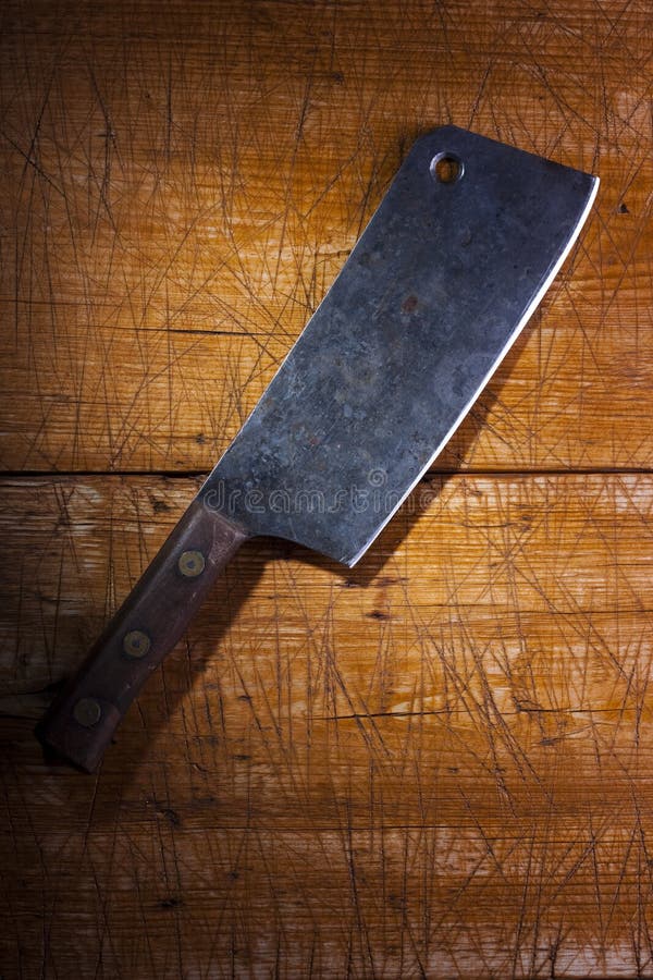 Old butcher s cleaver stock image. Image of work, metal 27321135