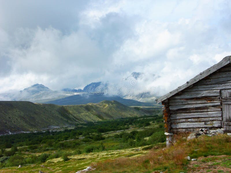 Old cabin in mountains