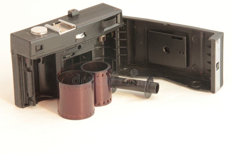 An Old Camera With Open Back With Film Stock Image Image of camera