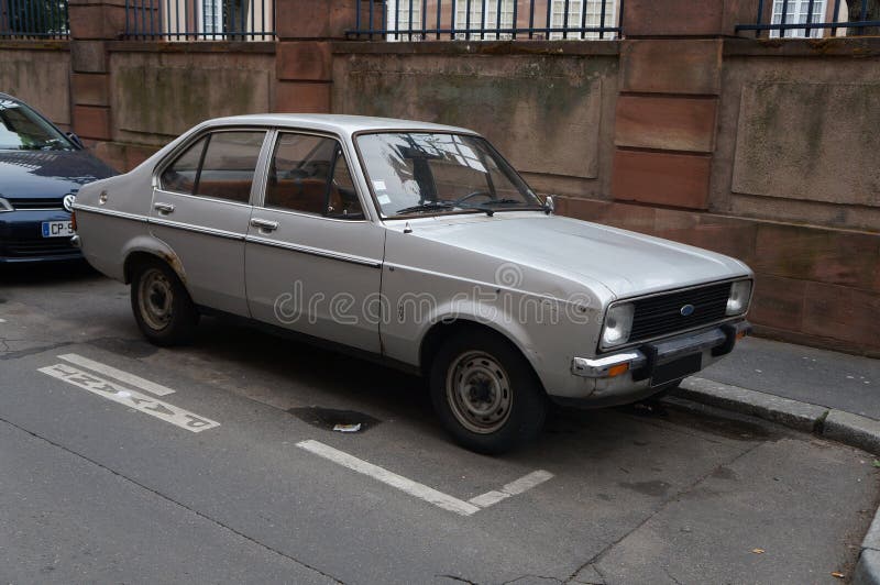 Old car in France stock image. Image of parking, road 66939093