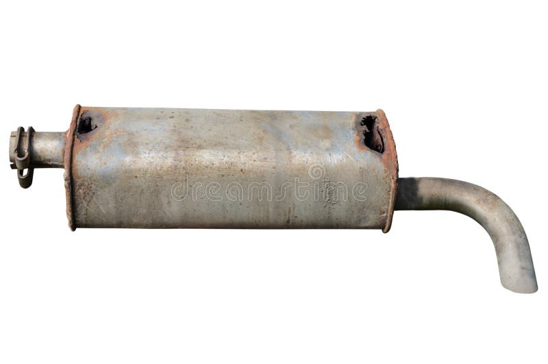 Old Car Muffler. Front and Corrosion Damage Stock Image Image of pipe