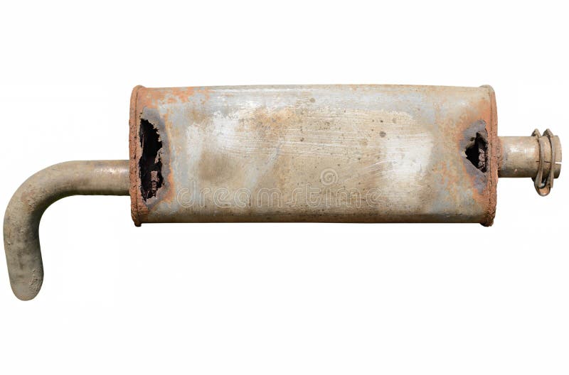 Old Car Muffler. Front and Corrosion Damage Stock Image Image of pipe