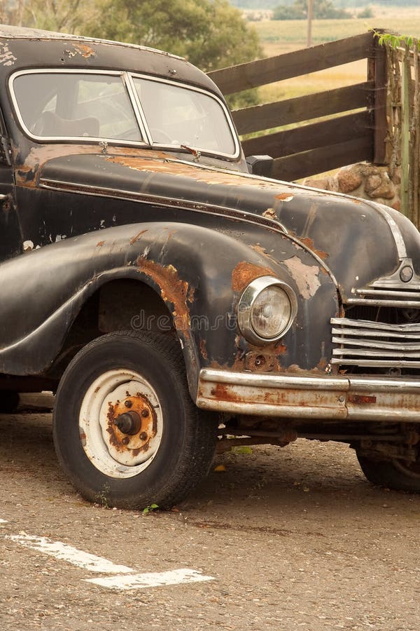 Old car in the parking lot