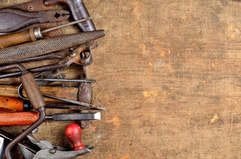 Old Carpenter S Tools for Working with Wood Stock Photo - Image of