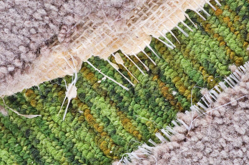 Old Carpet Detail stock image. Image of fraying, green 28225099