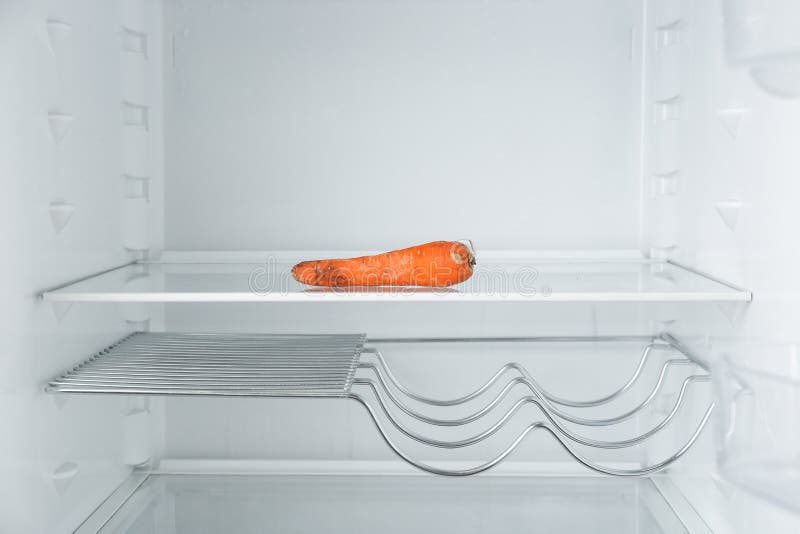 Old Carrot on Shelf in Refrigerator Stock Image Image of electric
