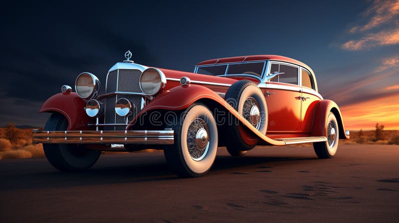 Old Cars Trunk Lid is Open Revealing Its Secrets Stock Illustration