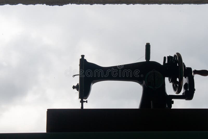 An Old Cast-iron Sewing Machine. Stock Image - Image of sewing, craft ...