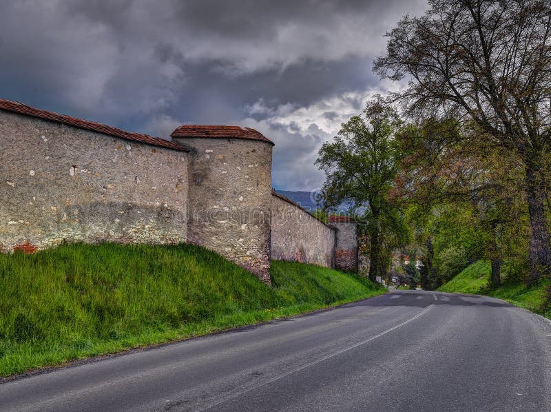 Old Cathedral wall and road