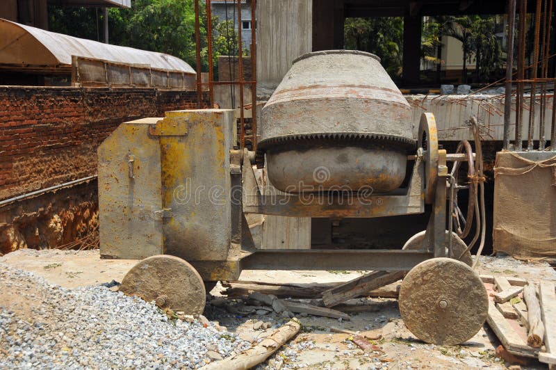 Old Cement mixer stock image. Image of concrete, construction 14410245