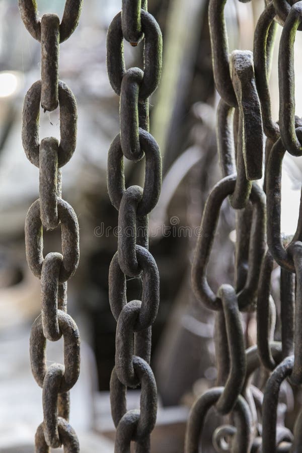 Old Chains Hanging in a Barn Stock Image Image of barn, industry