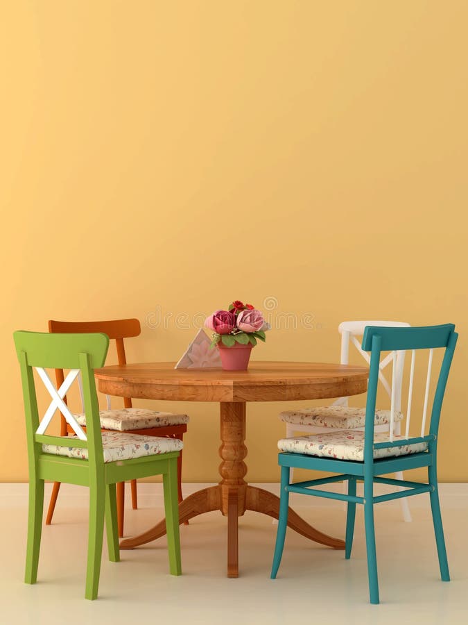 Old chairs and table