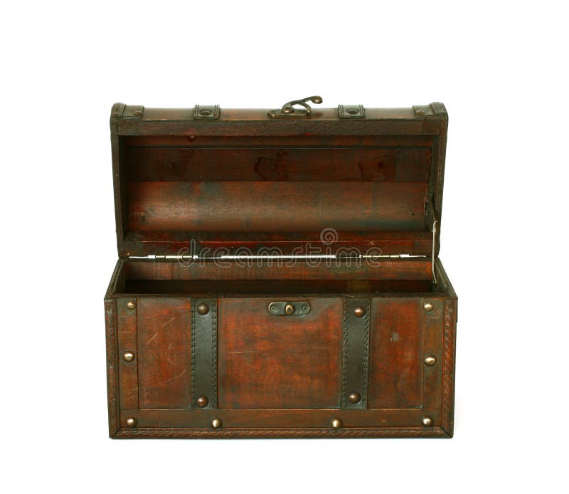 Old chest isolated on a white