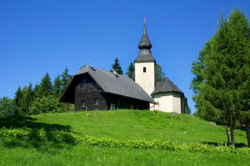 Svatý kostel ( ),, kopec, hora rozsah, slovinsko, evropa.