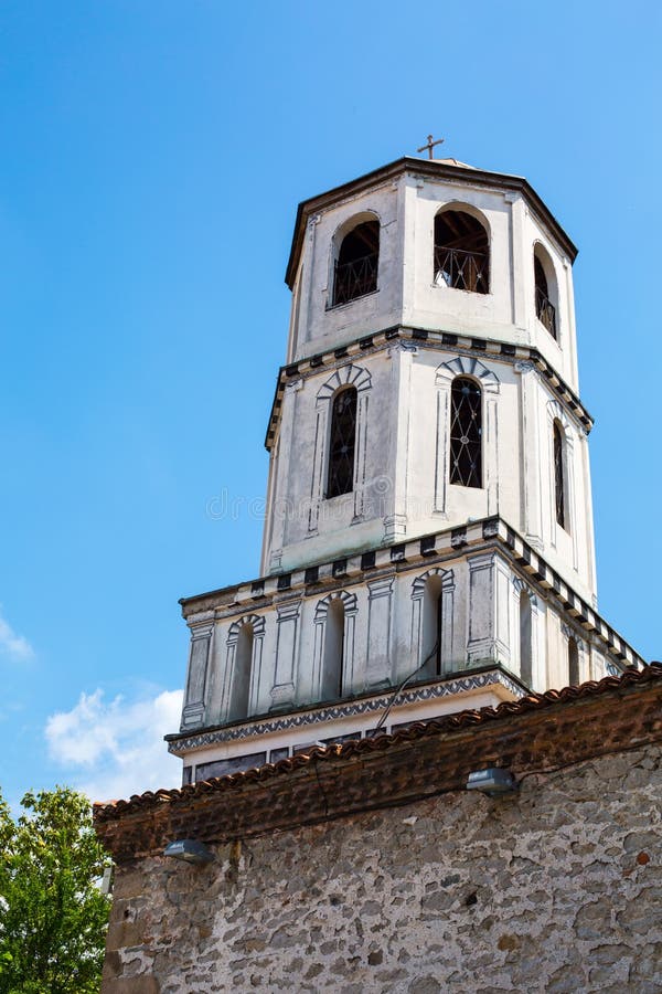 Old church tower in Plovdiv city, Bulgaria