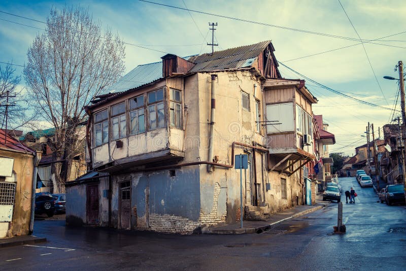 Old city of Tbilisi editorial stock image. Image of cobblestone 92596969