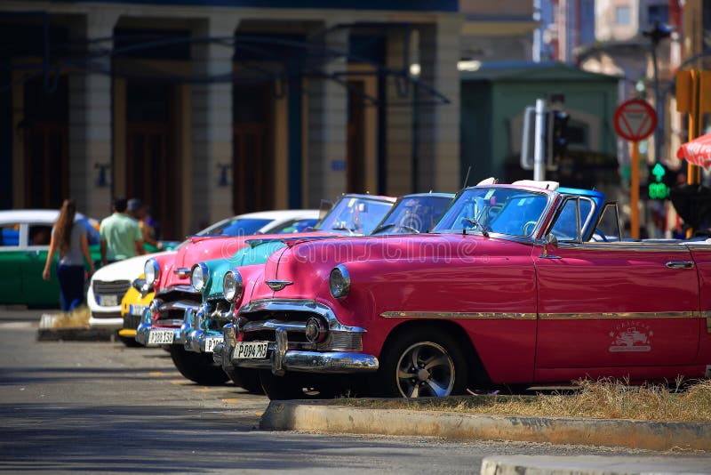 Neptuno Street View with Old Car from Cuba Editorial Image - Image of ...