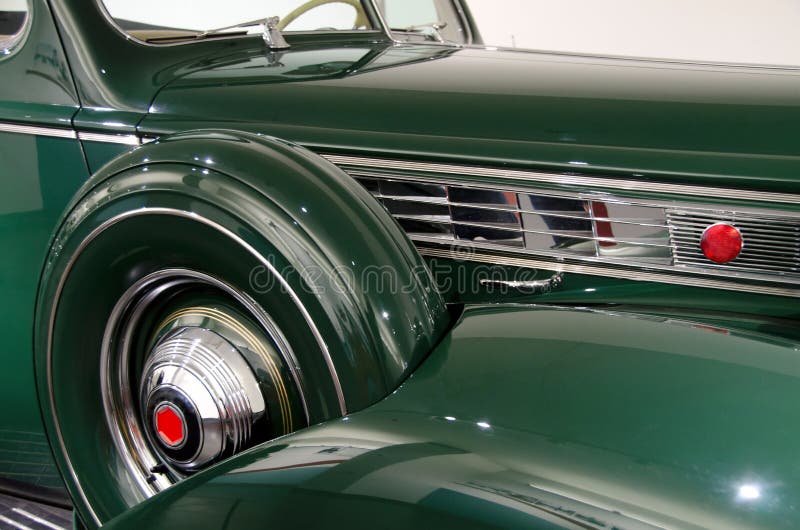 Old Classic Car Beauty in Green Stock Photo - Image of nickel, classic