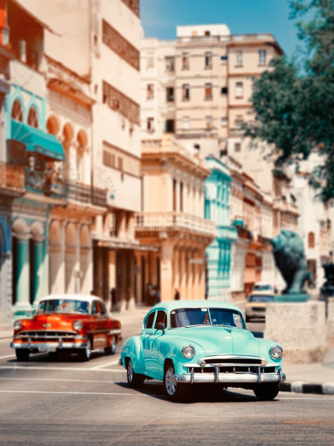 Old Classic Cars in Downtown Havana Stock Photo Image of colorful