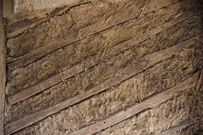 Old Clay Wall, Boards, Texture. Stock Photo Image of panel, surface