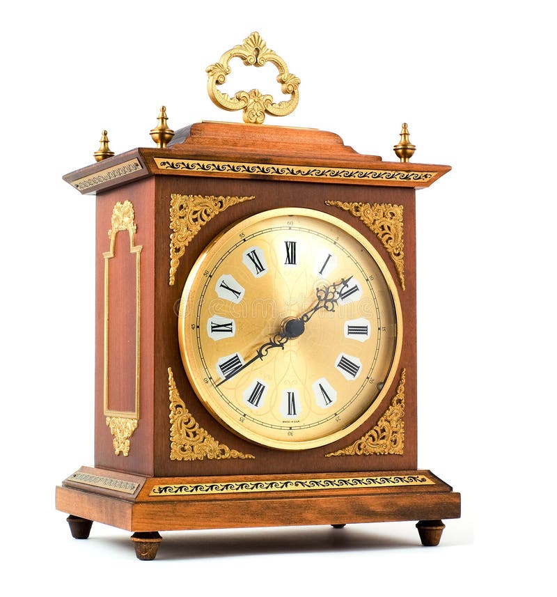 Old clock stock image. Image of aged, wood, ancient, golden 3871289