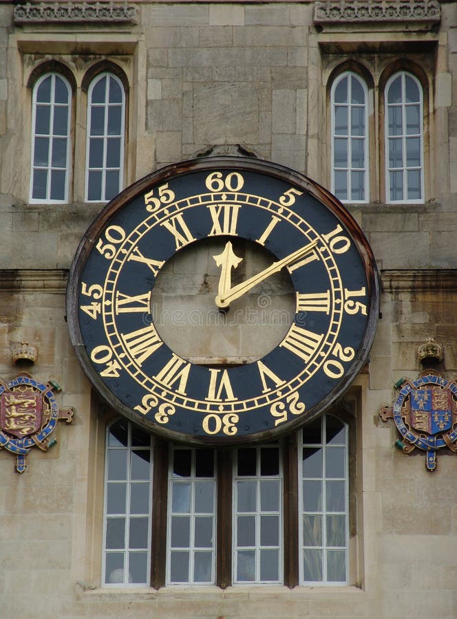 Old clock with gold numbers and hands