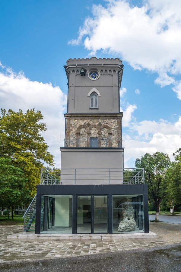 Old clock of tover in Poti, Georgia stock photo