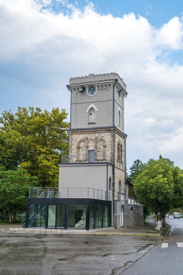Old clock of tover in Poti, Georgia stock image